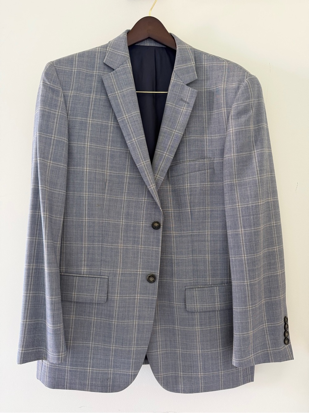 Men's Light Blue Windowpane Blazer Pronto Uomo Platinum